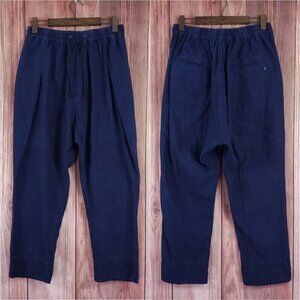 Pilcro Womens Size Small Linen Blend Drawstring Super High Rise Relaxed Pants
